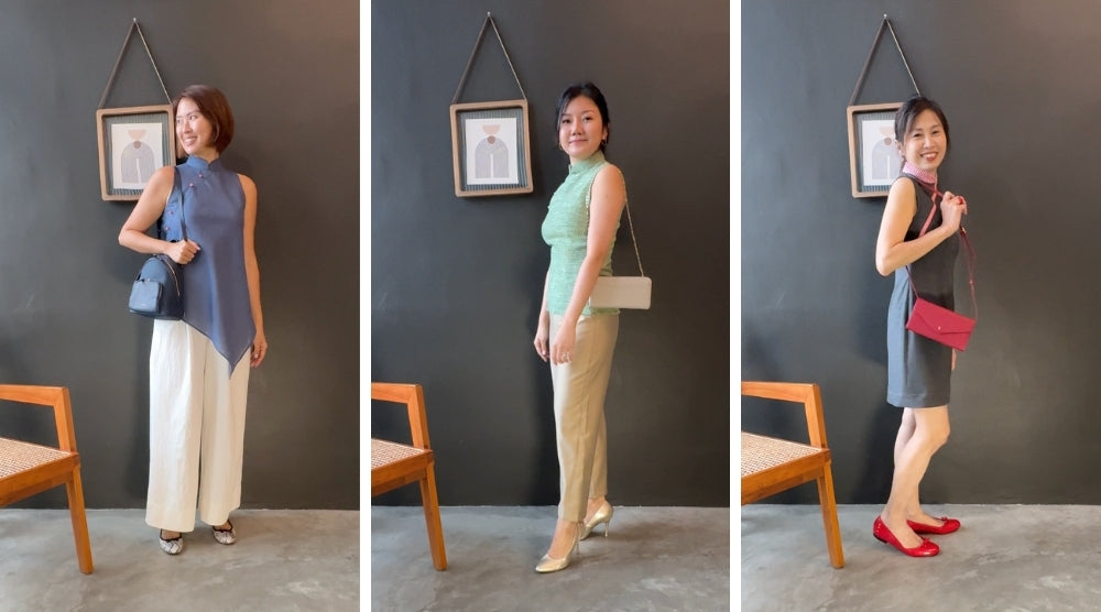 Chinese New Year Outfit Ideas for Women: Blue, Green & Red Modern CNY Styling