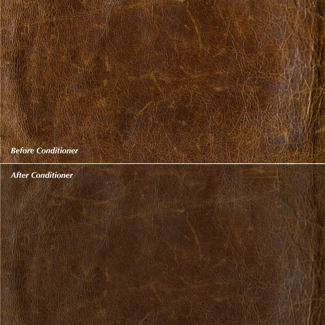 Comparison of leather texture before and after conditioning