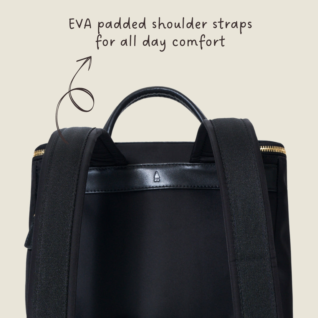 Dryna 14" Laptop Backpack (Nylon Leather) Black