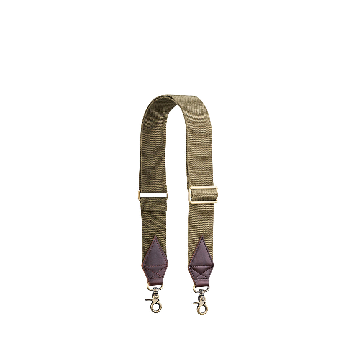Military Webbing Bag Strap (Antique Brass Hardware)