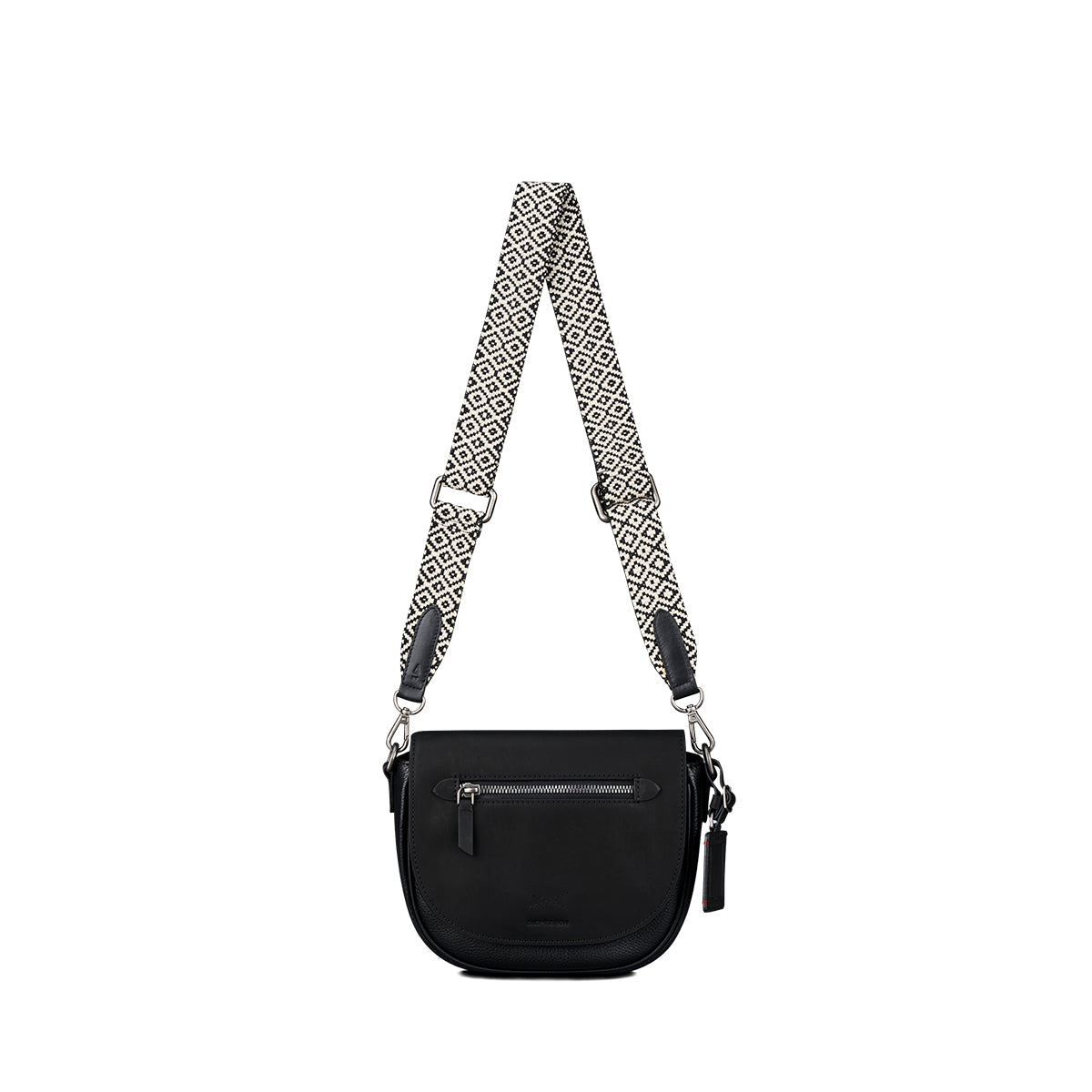 Diamond Webbing Bag Strap (Antique Silver Hardware)