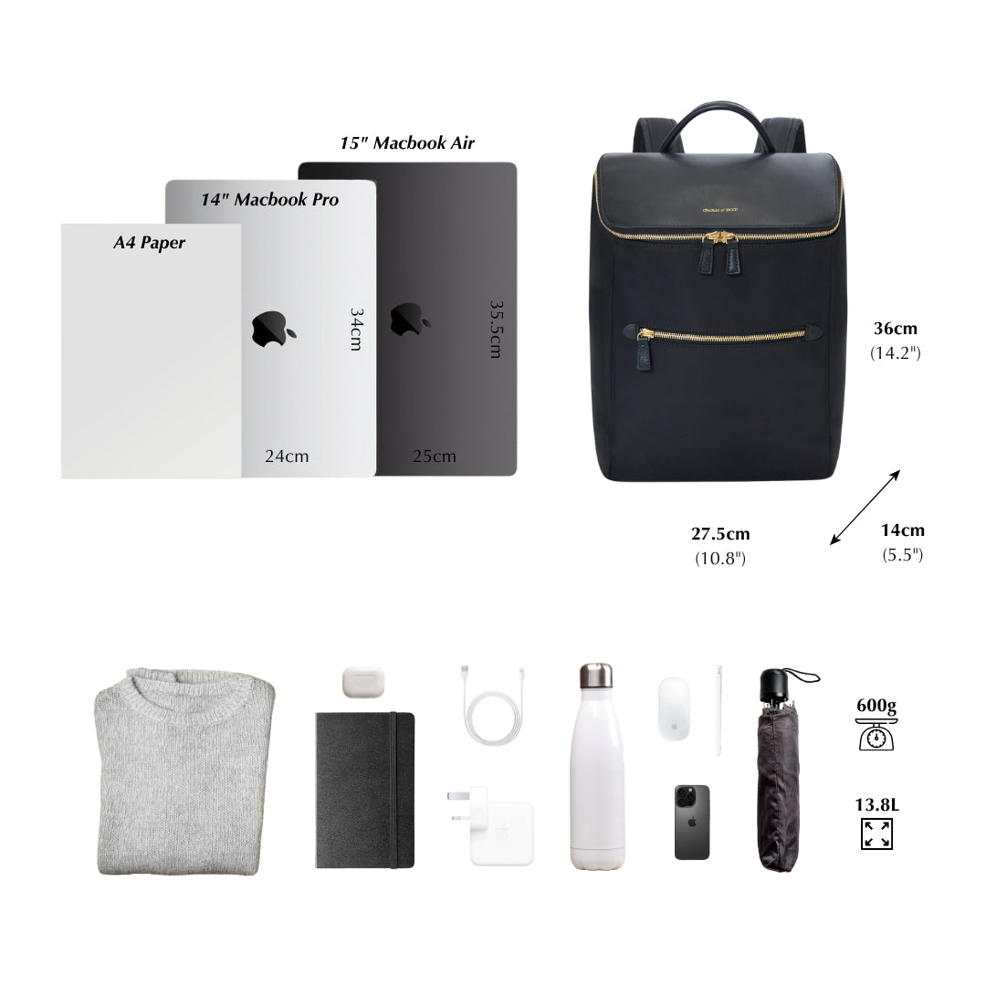 Dryna 14" Laptop Backpack (Nylon Leather)