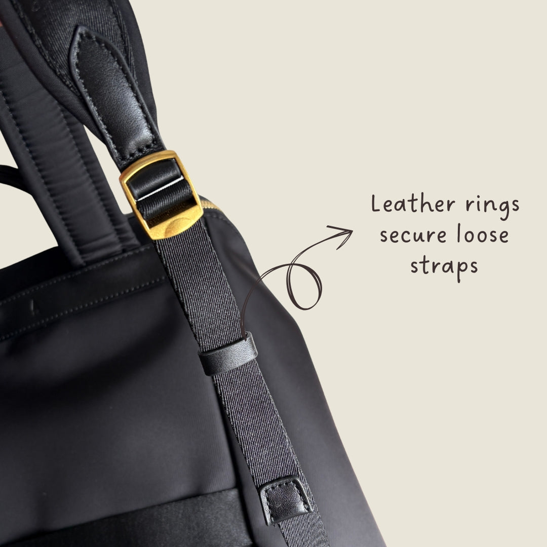 Dryna 14" Laptop Backpack (Nylon Leather) Black