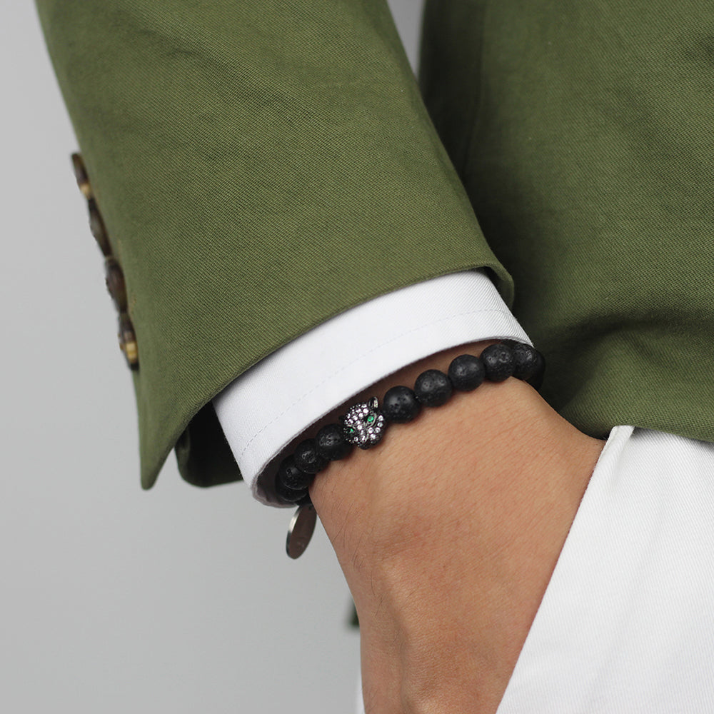 Jekyll & Hyde Viking Panther Beads Bracelet