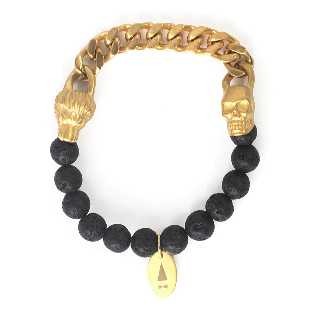 Jekyll & Hyde Lion Skull Beads Bracelet