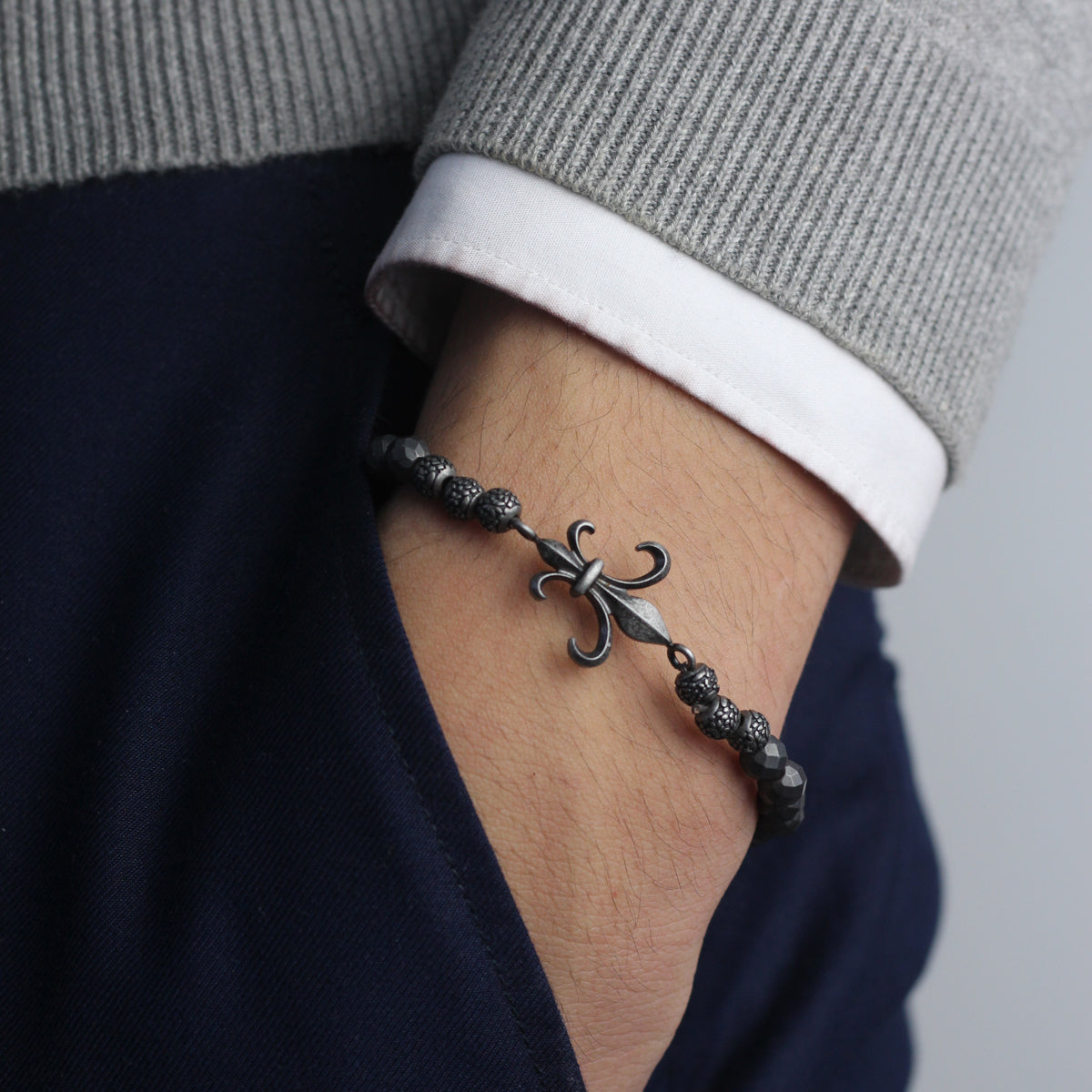 Musketeer Fleur-de-lis Beads Bracelet