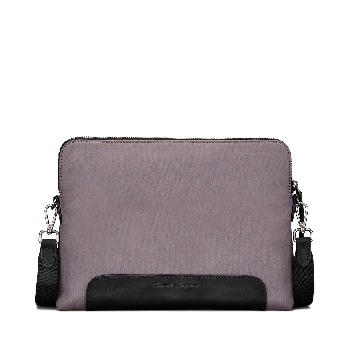 Musketeer 2-Tone Crossbody Sling iPad Tablet Clutch Folio (Suede Nylon / USA Leather)