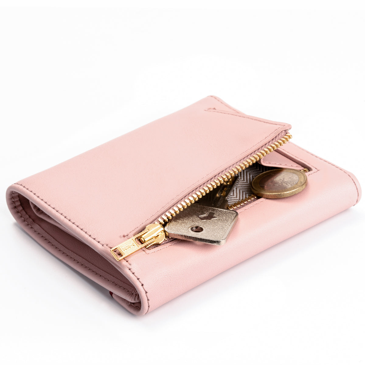 Envelope Flap Coin Small Bifold Wallet (Nappa Leather | RFID)