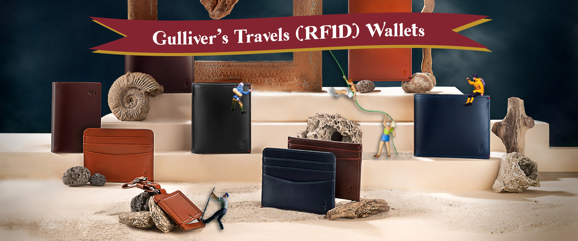Gulliver's Travels RFID Leather Bags Wallets