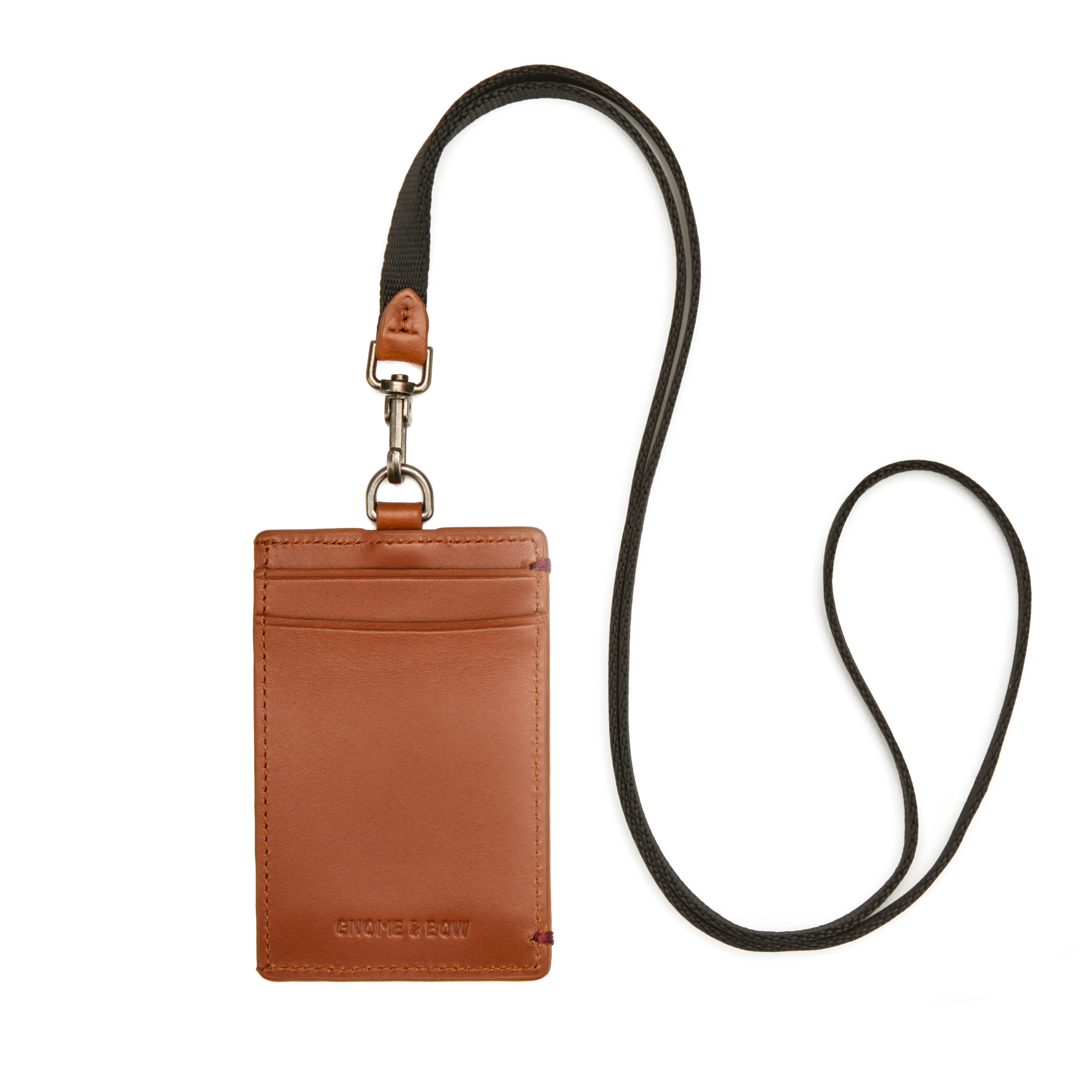 Book ID Card Holder Lanyard (USA Wax Leather)