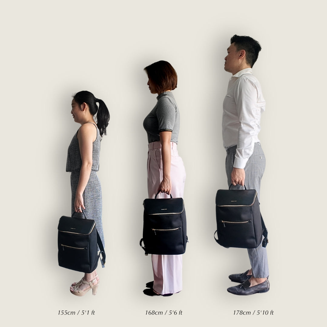 Dryna 14" Laptop Backpack (Nylon Leather) Black