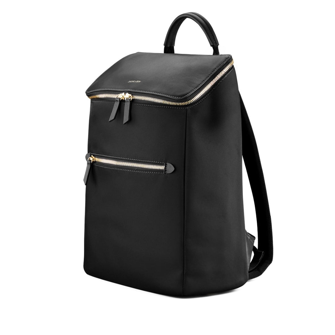 Dryna 14" Laptop Nylon Leather Backpack - Black [V2 PREORDER]