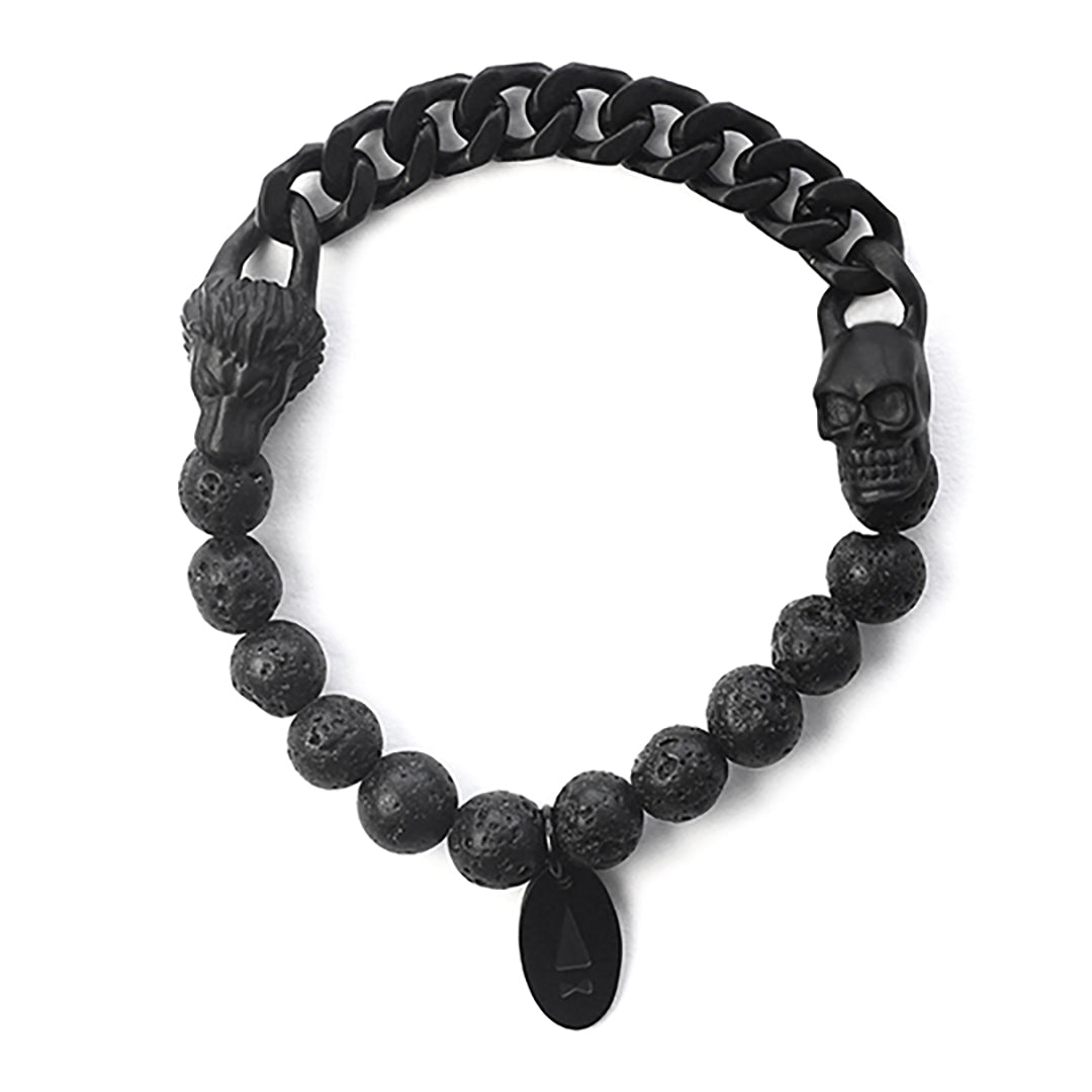 Jekyll & Hyde Lion Skull Beads Bracelet