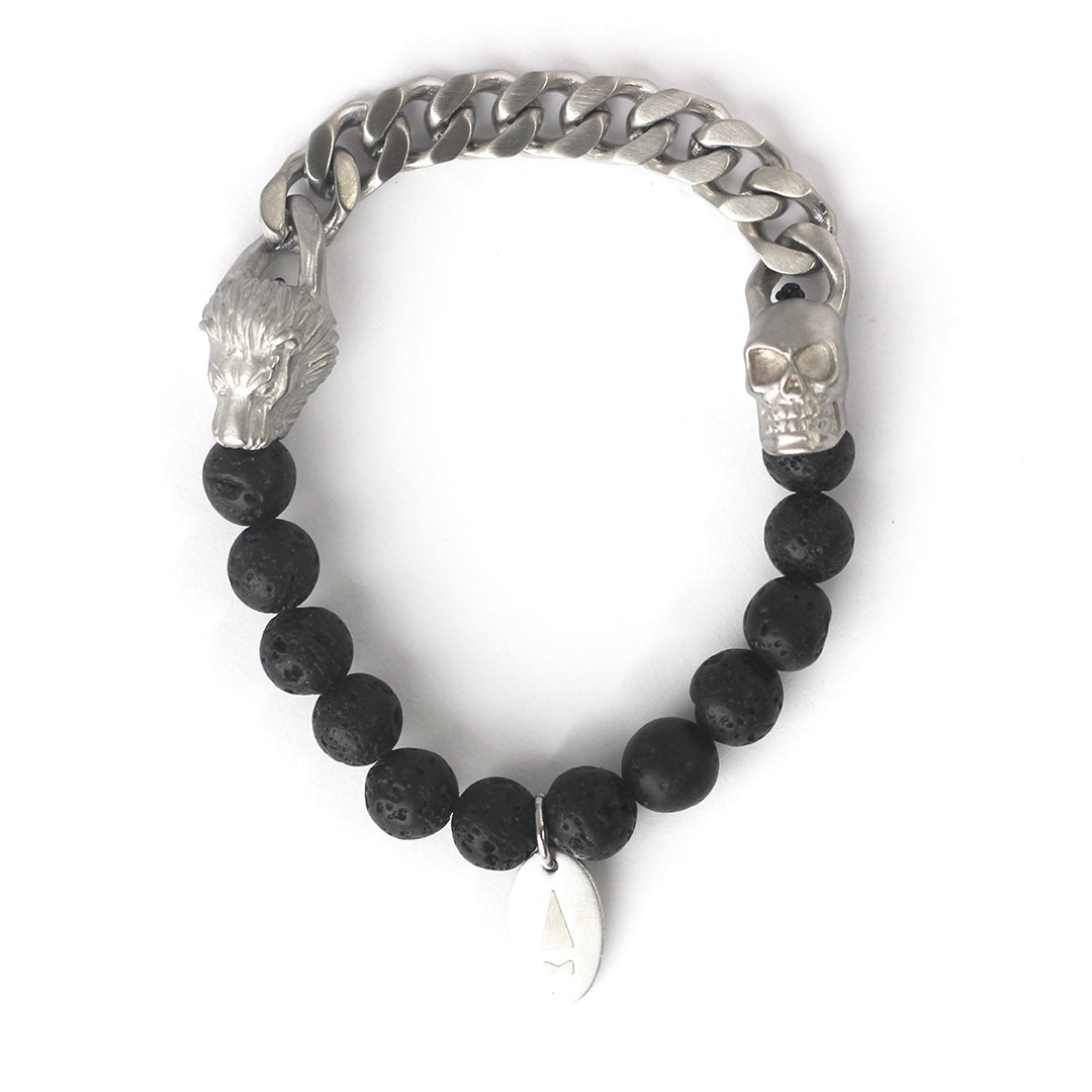 Jekyll & Hyde Lion Skull Beads Bracelet